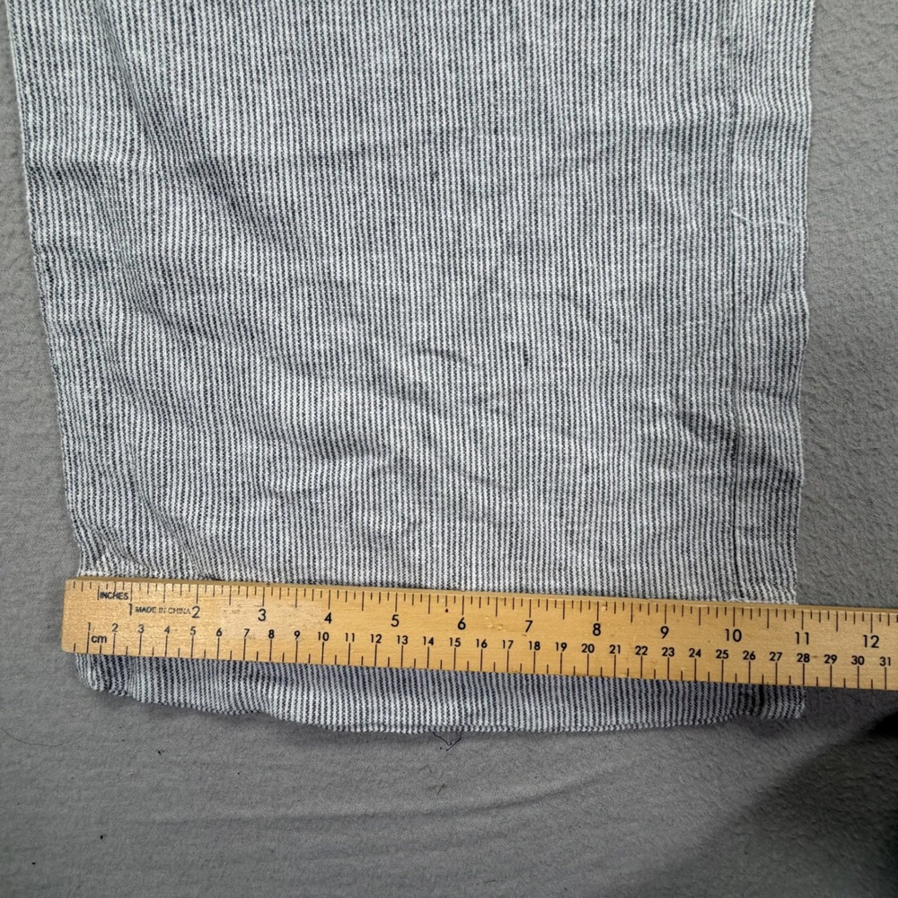 Briggs Womens Pants Wide Leg Blue White Striped Linen Blend Drawstring Size M - Picture 3 of 9
